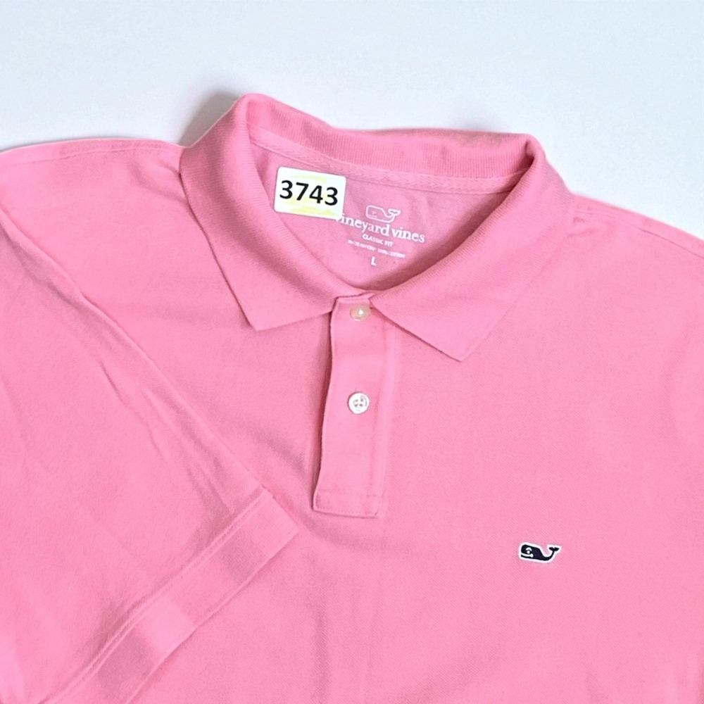 Vineyard Vines Men's Large Light Pink Performance Golf Polo Shirt‎ Worn Once